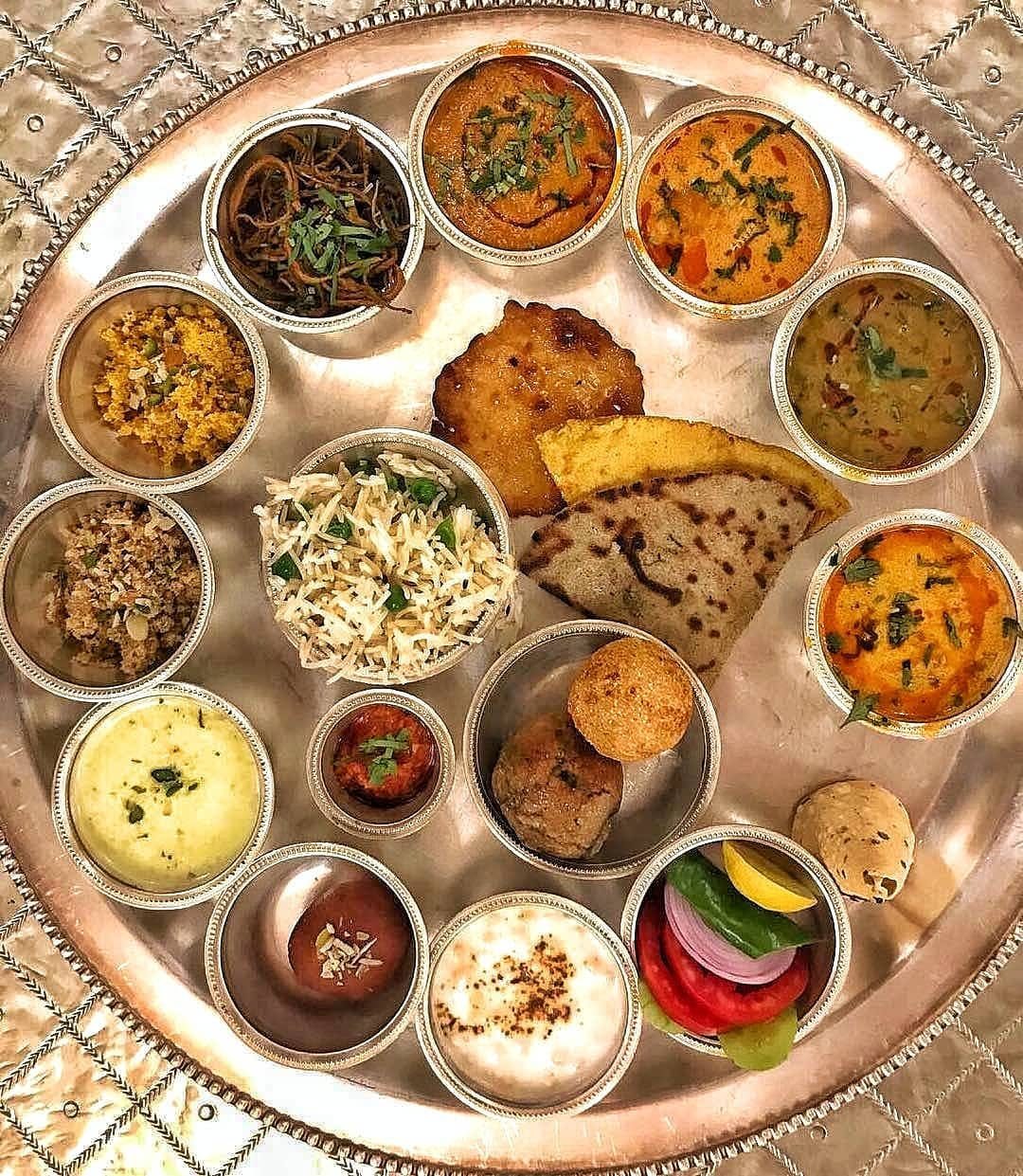 Rajasthani thali — dal baati churma